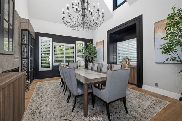 Chandelier, Dining room, Interior, Wood Texture Flooring