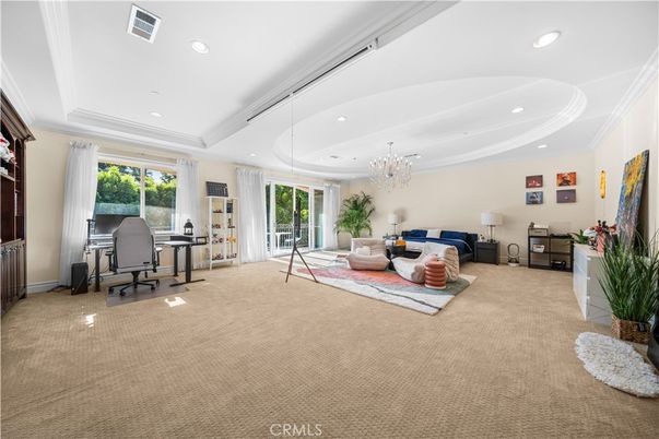 Chandelier, Home Office, Interior, Recessed Lighting