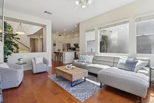Interior, Kitchen, Living room, Pendant Lights, Recessed Lighting, Wood Texture Flooring
