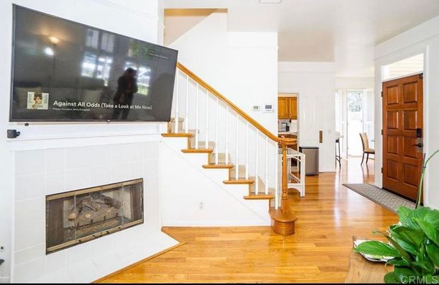 Fireplace, Interior, Recessed Lighting, Wood Texture Flooring