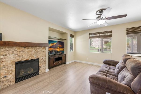 Fireplace, Interior, Living room, Stone Walls, Wood Texture Flooring