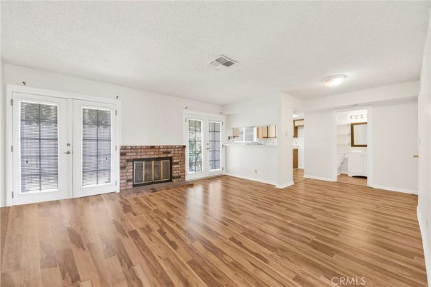 Empty room, Fireplace, Interior, Wood Texture Flooring
