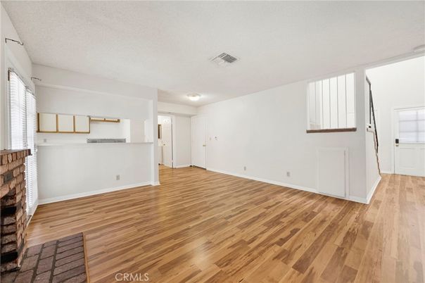Empty room, Fireplace, Interior, Wood Texture Flooring