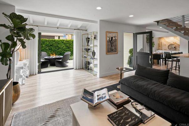 Dining room, Interior, Living room, Recessed Lighting, Wood Texture Flooring
