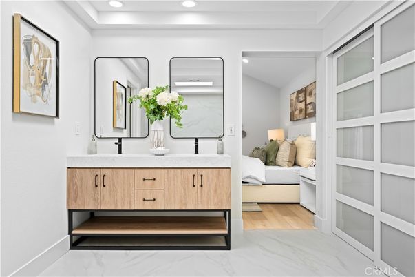 Interior, Marble, Recessed Lighting, Wood Texture Flooring