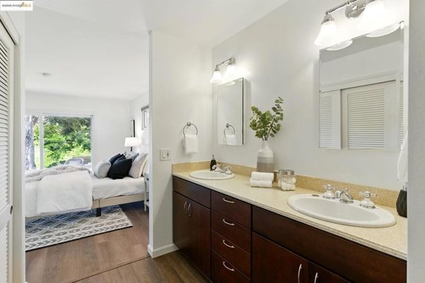 Bathroom, Bedroom, Dual Sink Vanities, Interior, Wood Texture Flooring