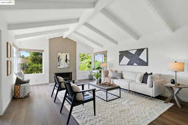 Fireplace, Interior, Living room, Stone Walls, Wood Texture Flooring