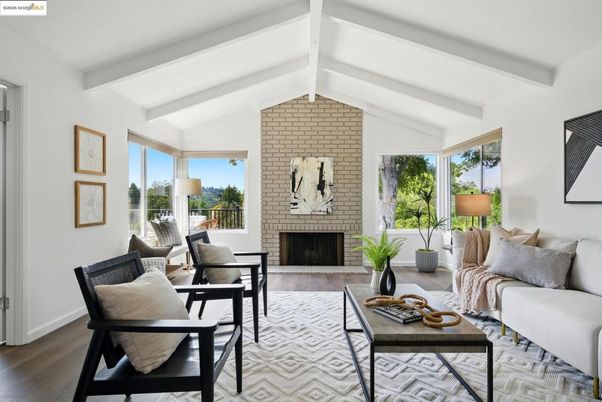 Fireplace, Interior, Living room, Stone Walls, Wood Texture Flooring