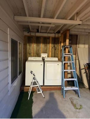 Interior, Washer, Wooden Walls
