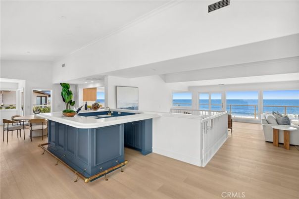 Dining room, Interior, Kitchen, Recessed Lighting, Water, Wood Texture Flooring