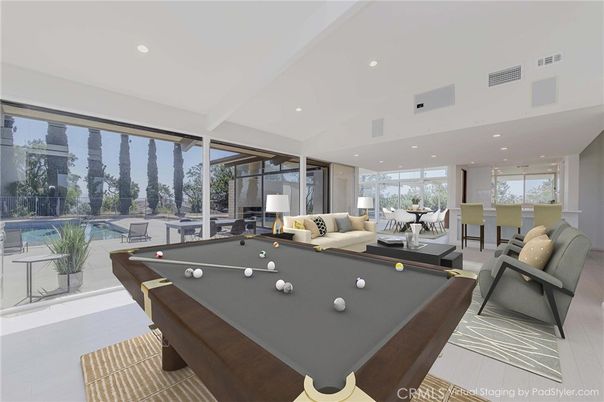 Billiard Table, Game Room, Interior, Recessed Lighting