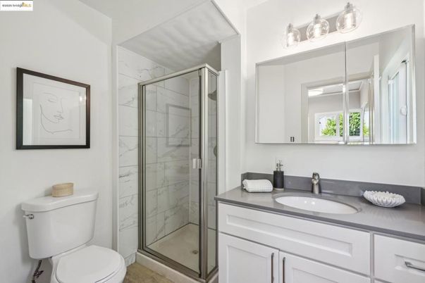 Bathroom, Glass Shower, Interior, Marble Walls