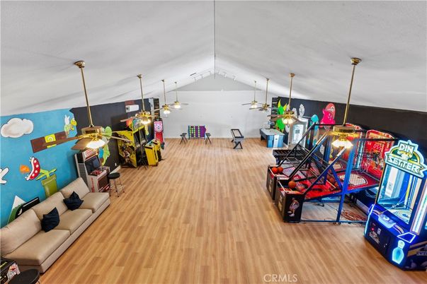 Game Room, Interior, Pendant Lights, Wood Texture Flooring
