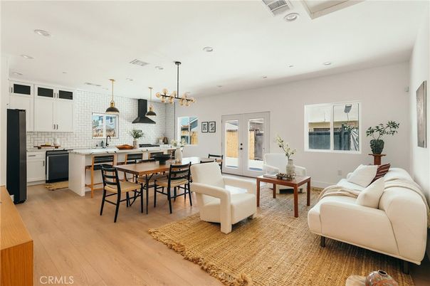 Dining room, Interior, Kitchen, Living room, Pendant Lights, Recessed Lighting, Wood Texture Flooring