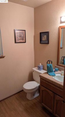 Bathroom, Interior, Tile Countertops, Wood Texture Flooring