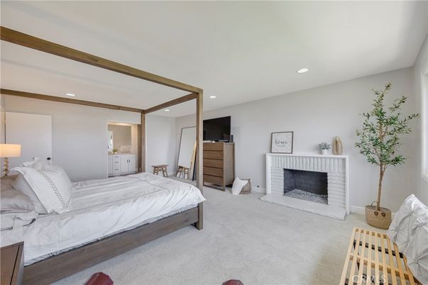 Bedroom, Fireplace, Interior, Recessed Lighting