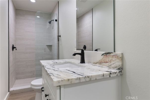 Bathroom, Interior, Recessed Lighting, Wood Texture Flooring