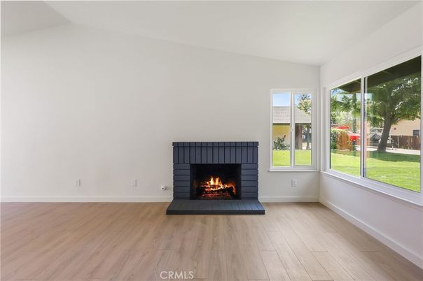 Empty room, Fireplace, Interior, Wood Texture Flooring