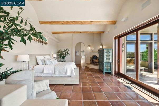 Bedroom, Fireplace, Interior, Wooden Beams