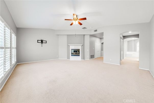 Empty room, Fireplace, Interior, Recessed Lighting