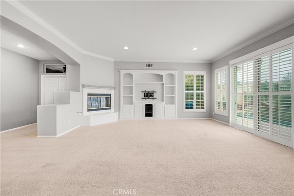Empty room, Fireplace, Interior, Recessed Lighting