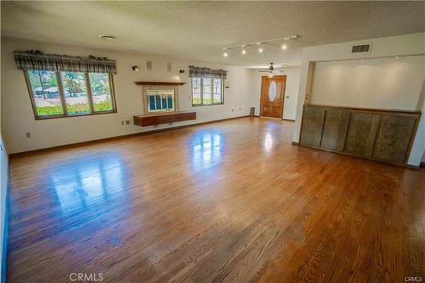 Empty room, Fireplace, Interior, Wood Texture Flooring