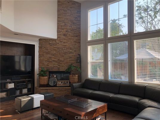 Interior, Living room, Stone Walls, Wood Texture Flooring