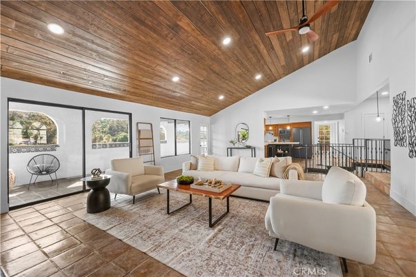 Interior, Kitchen, Living room, Pendant Lights, Recessed Lighting, Wooden Ceilings