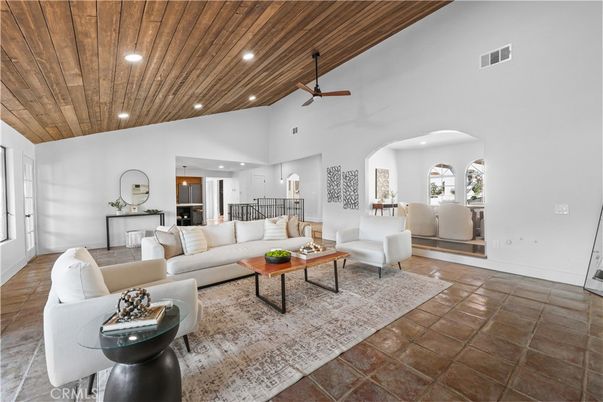 Interior, Kitchen, Living room, Recessed Lighting, Wooden Ceilings