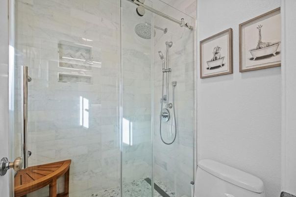 Bathroom, Glass Shower, Interior, Marble Walls