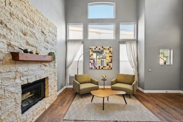 Fireplace, Interior, Stone Walls, Wood Texture Flooring