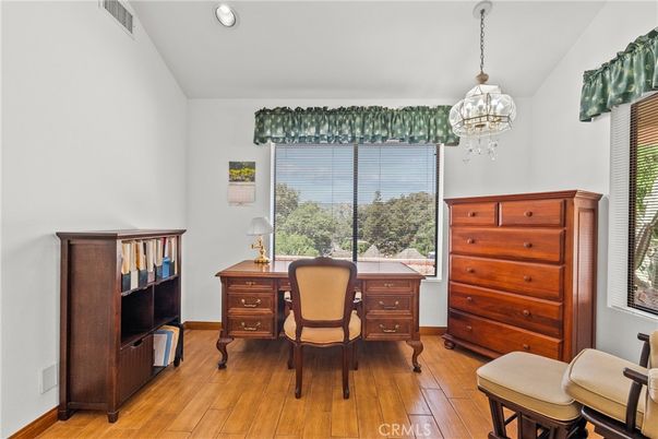 Home Office, Interior, Pendant Lights, Recessed Lighting, Wood Texture Flooring