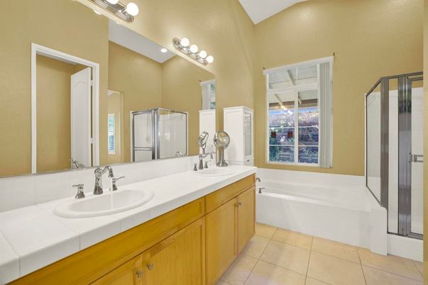 Bathroom, Dual Sink Vanities, Interior, Tile Countertops