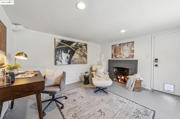 Fireplace, Home Office, Interior, Recessed Lighting