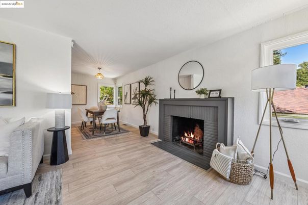 Dining room, Fireplace, Interior, Wood Texture Flooring