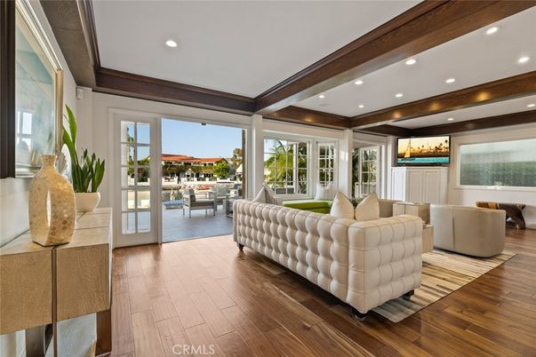 Interior, Living room, Recessed Lighting, Wooden Beams, Wood Texture Flooring