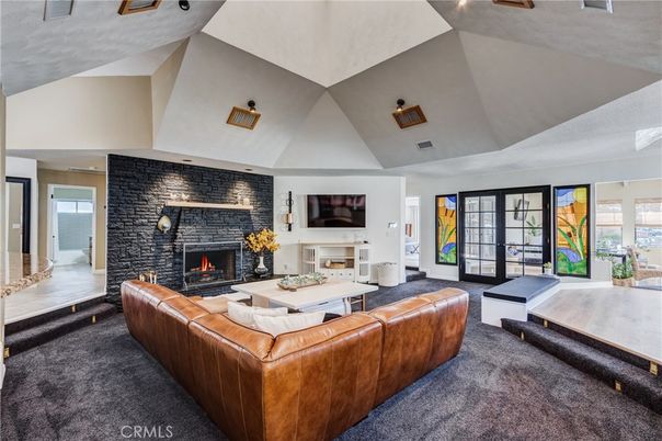 Fireplace, Interior, Living room, Stone Walls