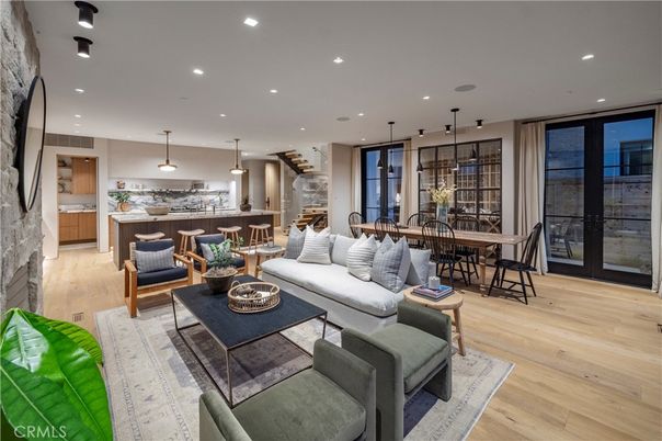 Dining room, Interior, Kitchen, Living room, Pendant Lights, Recessed Lighting, Wood Texture Flooring