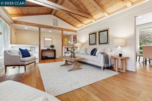 Interior, Living room, Recessed Lighting, Wooden Beams, Wooden Ceilings, Wood Texture Flooring