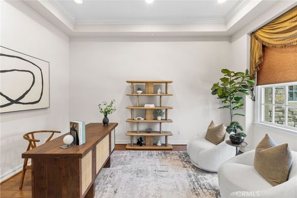 Home Office, Interior, Recessed Lighting, Wood Texture Flooring