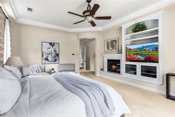 Bedroom, Fireplace, Interior, Recessed Lighting
