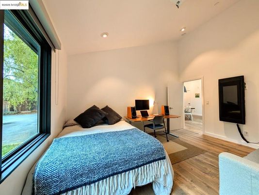 Bedroom, Home Office, Interior, Recessed Lighting, Wood Texture Flooring