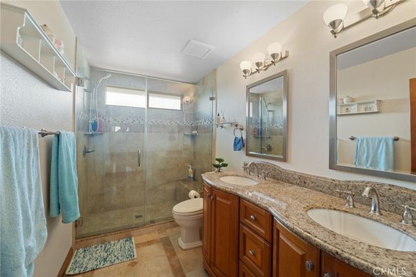Bathroom, Dual Sink Vanities, Glass Shower, Interior