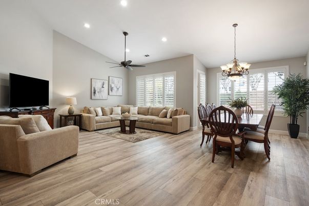 Chandelier, Dining room, Interior, Living room, Recessed Lighting, Wood Texture Flooring