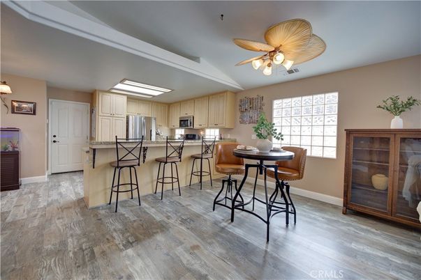 Interior, Kitchen, Pendant Lights, Stainless Steel Appliances, Wood Texture Flooring