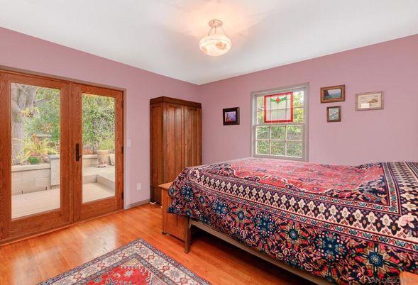 Bedroom, Interior, Pendant Lights, Wood Texture Flooring