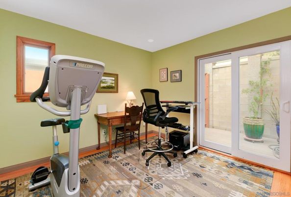 Fitness Equipment, Home Office, Interior, Wood Texture Flooring