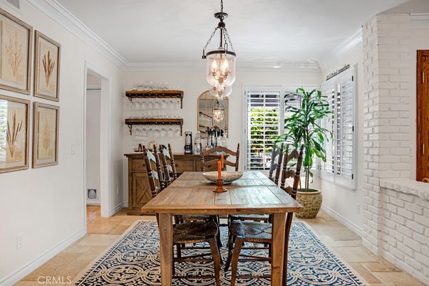 Chandelier, Dining room, Interior, Pendant Lights, Stone Walls
