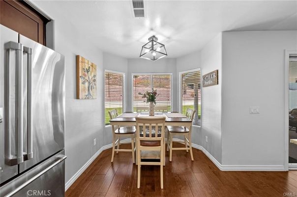 Dining room, Interior, Stainless Steel Appliances, Wood Texture Flooring