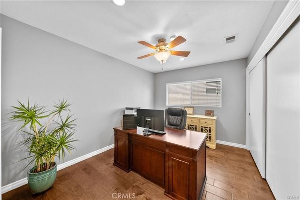 Home Office, Interior, Recessed Lighting, Wood Texture Flooring